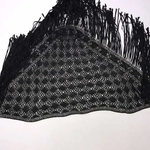 MARIO HERNANDEZ Crochet Fringe Shawl Scarves & Wraps